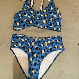 Blue leopard bikini